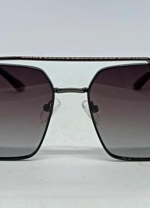 Chrome hearts очки мужские солнцезащитные брендовые серо коричневый градиент в металлической оправе2 фото