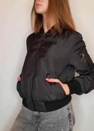 Легкая куртка бомбер из плащёвки для подростка р.34, рост 1551 фото
