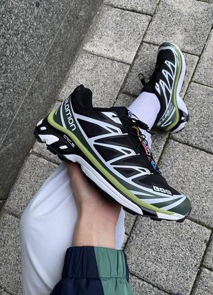 Мужские кроссовки salomon s/lab xt-6 black/white/green