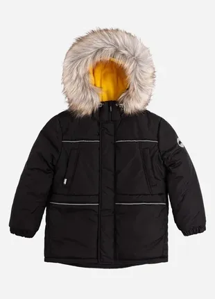 Парка куртка зимняя теплая для мальчика бемби 146 см черная2 фото