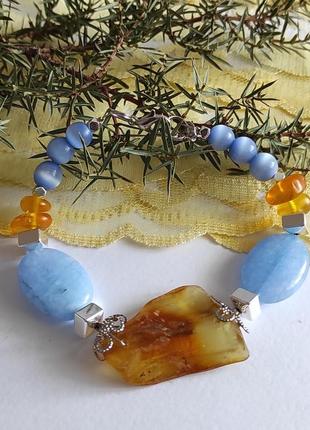 Браслет з колекції патріотичних прикрас "пшеничні лани,голубе небо - це україна" 4