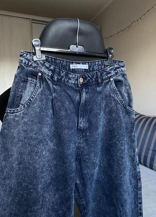 Джинсы mom бананы zara original jeans вареные серые2 фото