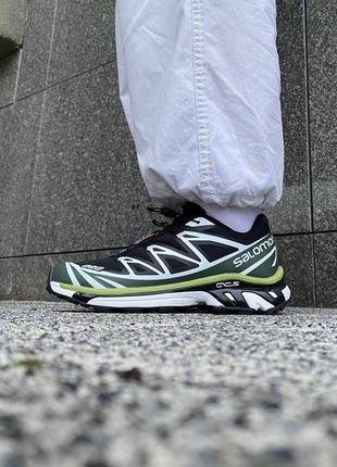 Кроссовки salomon s/lab xt-6 black/white/green