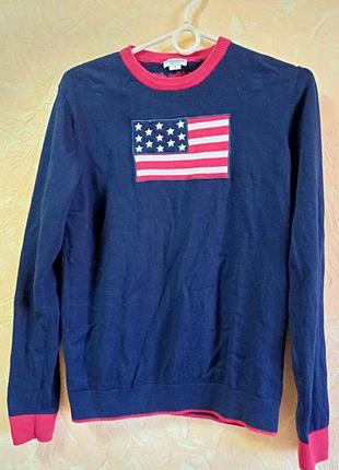 Кофта синяя с флагом us polo2 фото