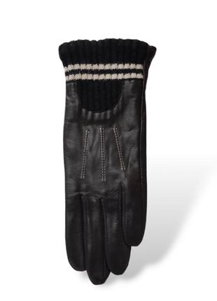 Женские кожаные черные перчатки с плюшевой подкладкой pitas ln0611cs4 фото