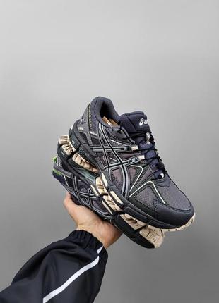 Мужские кроссовки asics gel-kahana 8 текстильные беговые асикс гель кахана с кожаными вставками серые (bon)3 фото