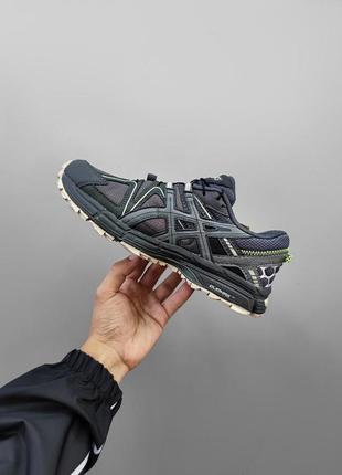 Мужские кроссовки asics gel-kahana 8 текстильные беговые асикс гель кахана с кожаными вставками серые (bon)5 фото