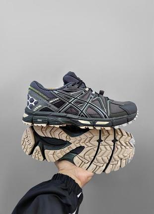 Мужские кроссовки asics gel-kahana 8 текстильные беговые асикс гель кахана с кожаными вставками серые (bon)8 фото