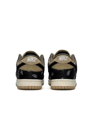 Мужские кроссовки nike sb dunk low travis scott кожаные синие принт бандана найк трэвис скотт (bon)3 фото