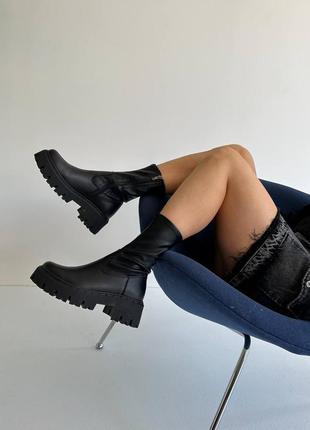 Ботинки женские кожаные демисезонные, байка до косточки натуральная кожа, деми, черные2 фото