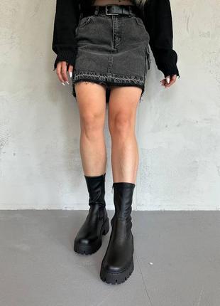 Ботинки женские кожаные демисезонные, байка до косточки натуральная кожа, деми, черные10 фото