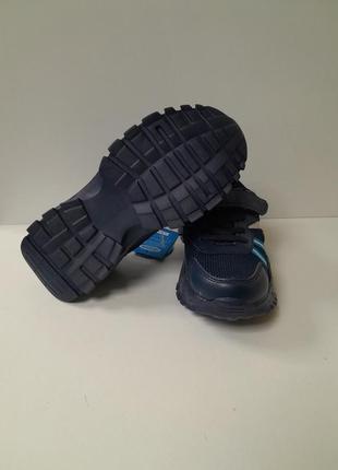 Кроссовки подростковые синие с бирюзовым на липучке с-5109. размеры:31,32,33,34,35,36.5 фото
