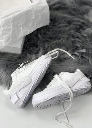 Nike air force jester шкіряні кросівки найк в білому кольорі (весна-літо-осінь)😍7 фото