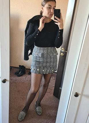 Юбка твидовая