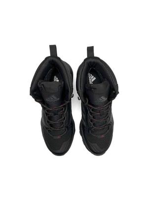 Зимові чоловічі кросівки adidas terrex swift r gore tex чорні з червоним високі до -21*с адідас терекс термо5 фото