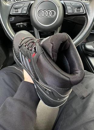 Зимові чоловічі кросівки adidas terrex swift r gore tex чорні з червоним високі до -21*с адідас терекс термо10 фото