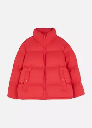 Идеальный зимний пуховик/пуховая куртка красного цвета4 фото