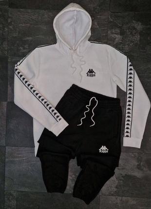 Ексклюзив! зимовий чоловічий комплект в стилі каппа kappa спортивний костюм худі і...