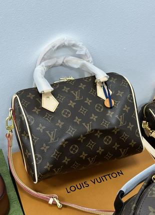 Кожаная коричневая сумка louis vuitton speedy bandoulière 30