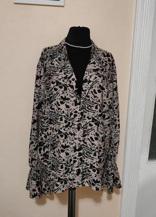 Блуза пиджак женская стильная на пуговицы тренд анималистичный принт1 фото