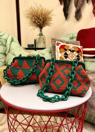 Вʼязана сумка з фермуаром