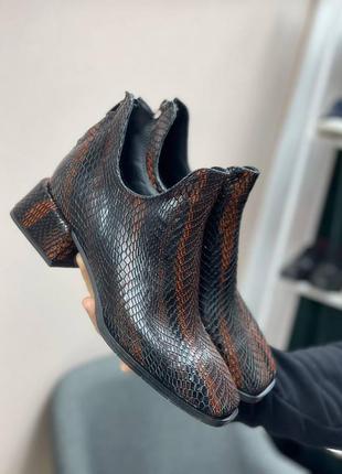 Эксклюзивные ботинки из натуральной кожи и замши женские