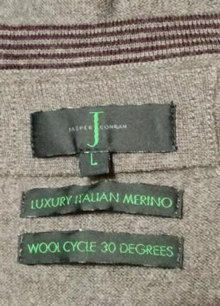 Брендовый 100% шерсть мериноса свитер р.l от jasper conran debenhams нюанс4 фото
