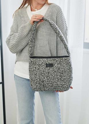 Жіноча сумка з хутра сіра