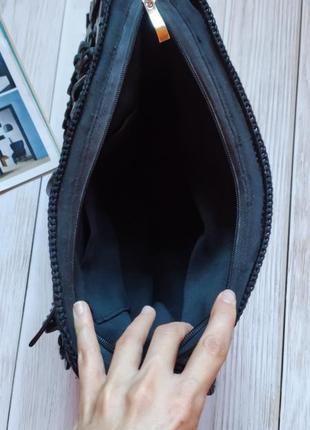 Шикарная черная сумка ручной работы (hand made)5 фото
