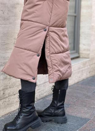 Модна та зручна тепла жіноча довга курточка6 фото