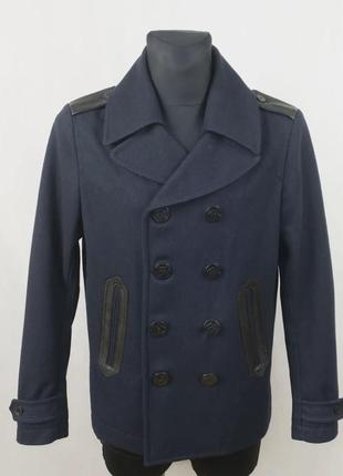 Коротке пальто куртка бушлат від diesel, оригінал, вовна+ шкіра1 фото