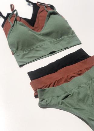 Набір білизни комплект топ трусики стрінги
