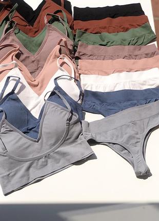 Набір білизни комплект топ трусики стрінги