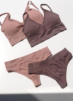 Набір білизни комплект топ трусики стрінги