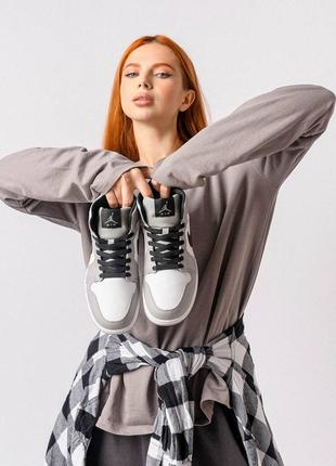 Шикарные зимние женские кроссовки "nike air jordan union 1 retro high winter"8 фото