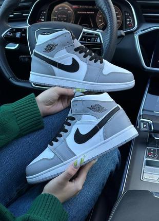 Шикарные зимние женские кроссовки "nike air jordan union 1 retro high winter"2 фото