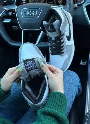 Шикарные зимние женские кроссовки "nike air jordan union 1 retro high winter"4 фото