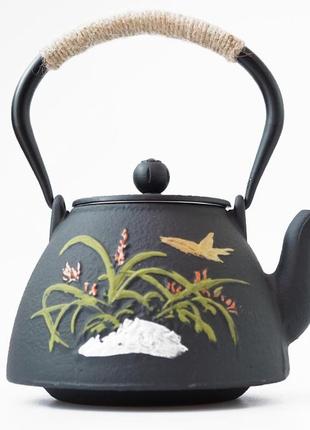 Чайник чугунный тэцубин с ситом "бабочка" 1100мл.
