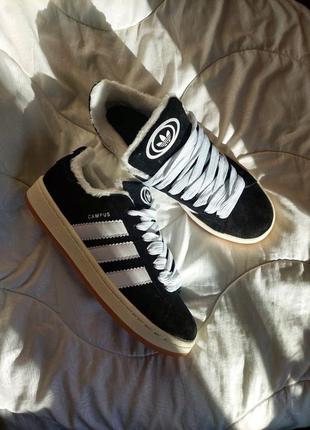 Adidas сampus black white winter2 фото