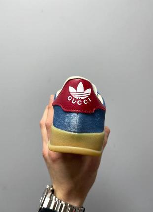 Кроссовки adidas x gucci gazelle blue7 фото