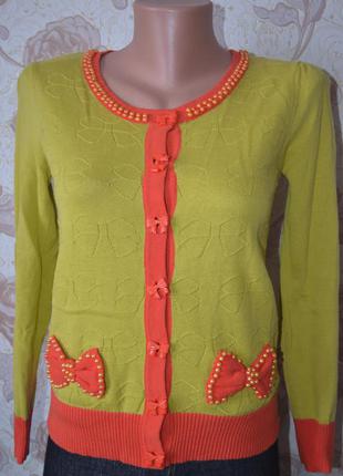 Стильная модная яркая оригинальная кофта, свитер, кардиган на пуговицах, s/м, x&j3 фото