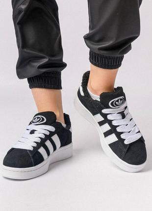 Женские кроссовки adidas campus 00s black white адидас кампус мех8 фото