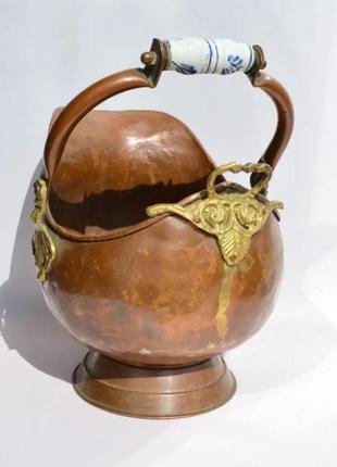 Антикварний зольник, кашпо! крупний! мідь, поч. хх ст.