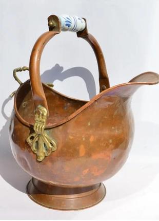 Антикварний зольник, кашпо! крупний! мідь, поч. хх ст.