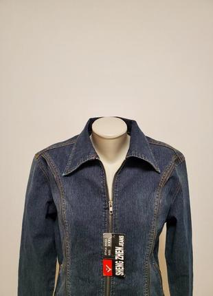 Шикарный джинсовый жакет или легкая куртка на молнии3 фото