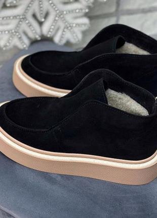 36-41 рр черевики лофери натуральна шкіра/замша на платформі чорний, бежевий, малиновий, пудра