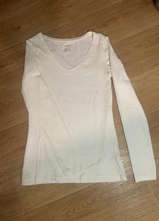 Лонгслив белоснежный футболка с длинным рукавом esmara s4 фото