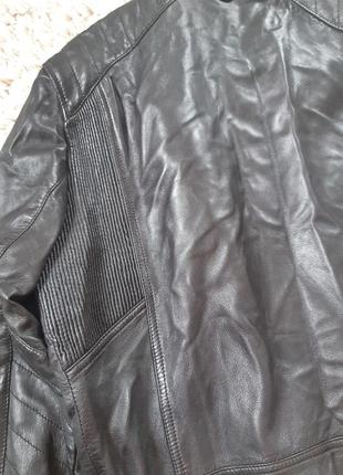 Шикарная мужская кожаная куртка косуха/натуральная кожа на высокий рост, mango, p. l-xl8 фото