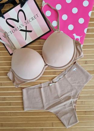 Комплект двойной пуш ап плюс victorias secret pink wear everywhere super push-up оригинал