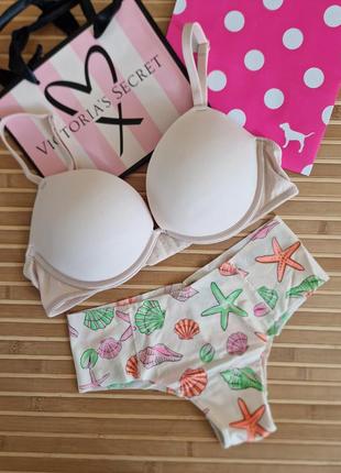 Комплект двойной пуш ап плюс victorias secret pink wear everywhere super push-up оригинал